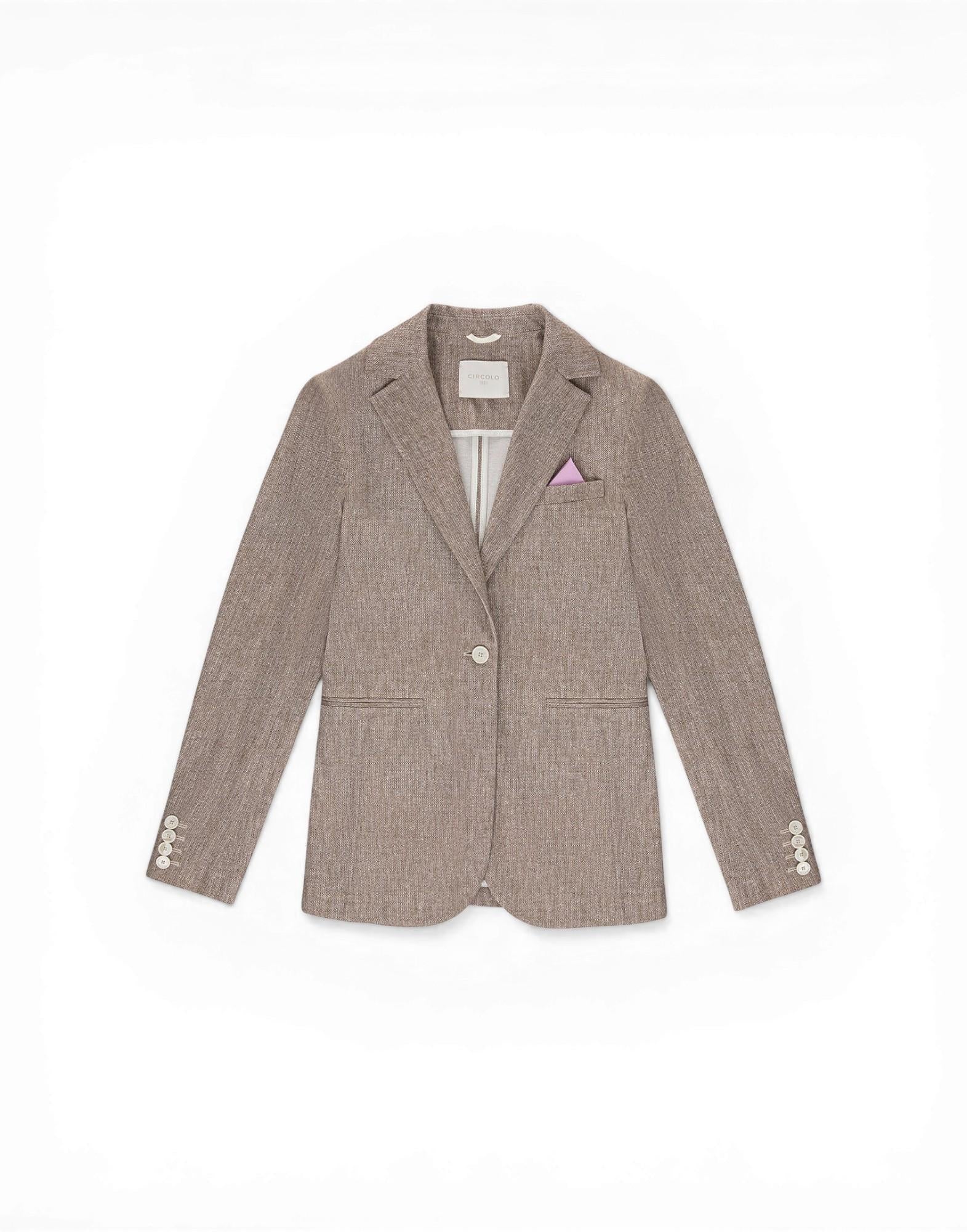 Circolo 1901 Giacca Slim Long Micro Herringbone Premium Piquet Donna