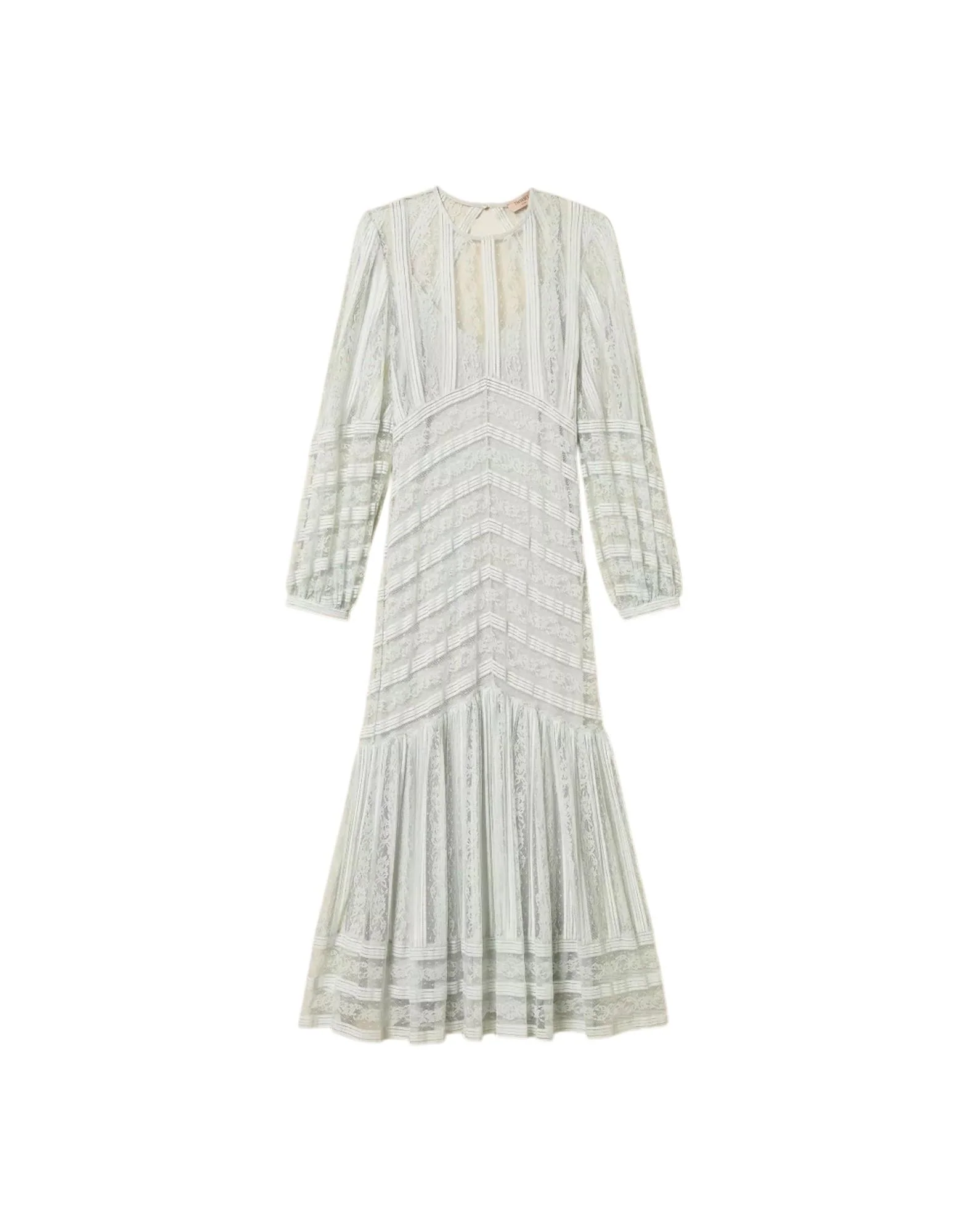 Twinset Abito lungo in pizzo a righe Donna
